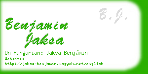 benjamin jaksa business card