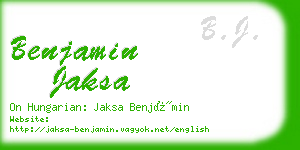 benjamin jaksa business card